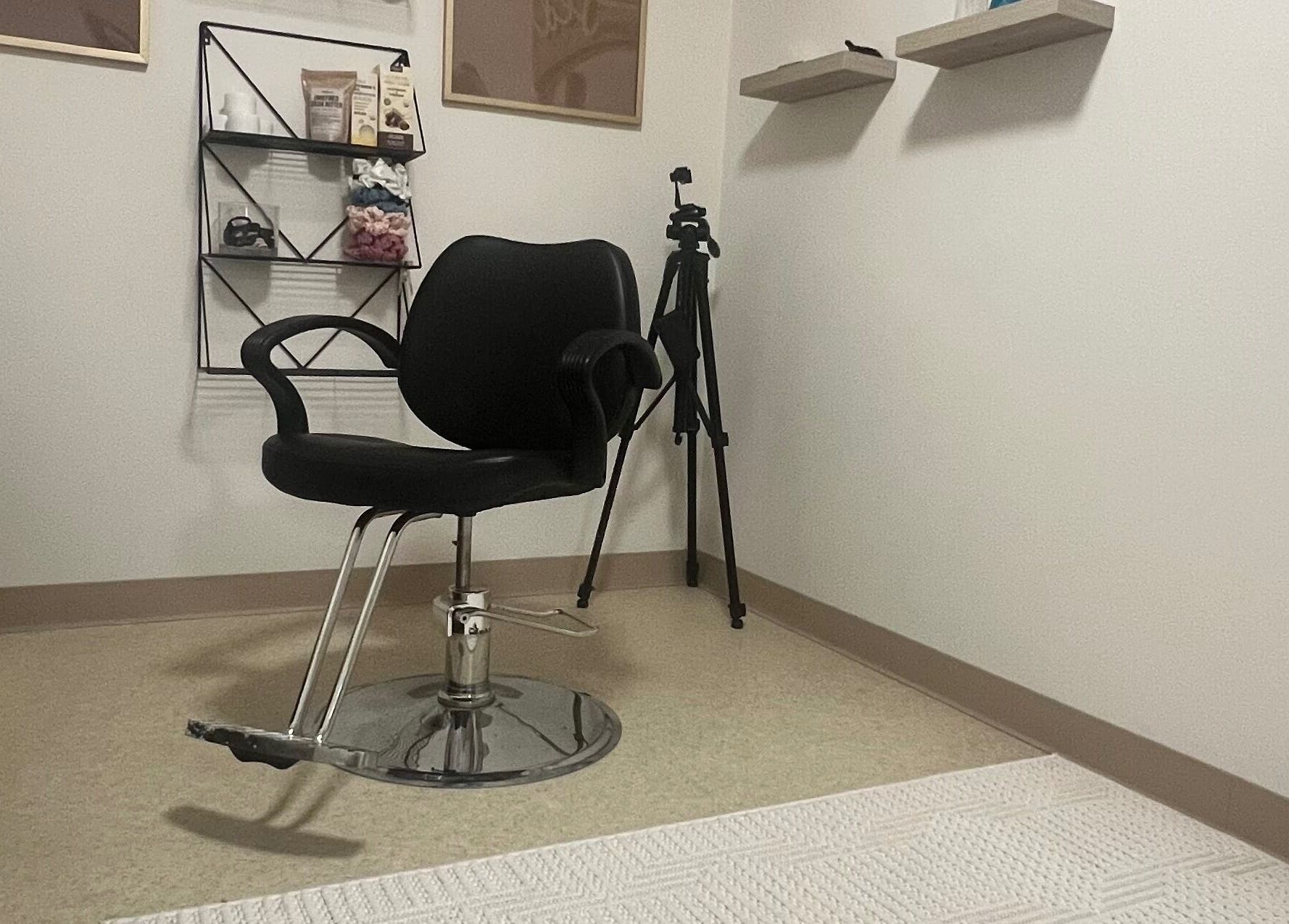 Modern salon chair in Locs By KeAirya Gynene, JBER, Alaska, US elegantly set in a chic, minimalistic space.