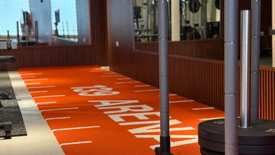 Fitness area in 139Arena with vibrant orange track, located in Krung Thep Maha Nakhon, Krung Thep Maha Nakhon, TH.