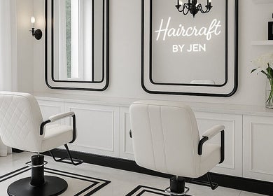 Spacious salon with stylish chairs at Haircraft By Jen, Randburg, Gauteng, ZA.