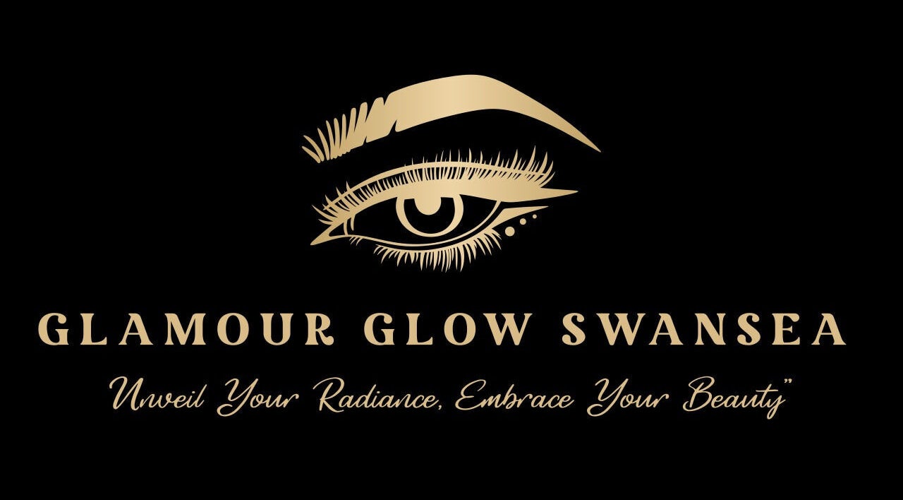 Elegant eye logo of Glamour Glow Swansea, a beauty venue in Swansea, Wales, GB.