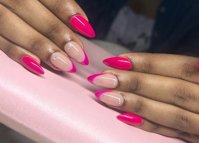Bright and elegant pink nails at The Nail Spa, Kingston, St. Andrew Parish, JM showcase beauty and style.