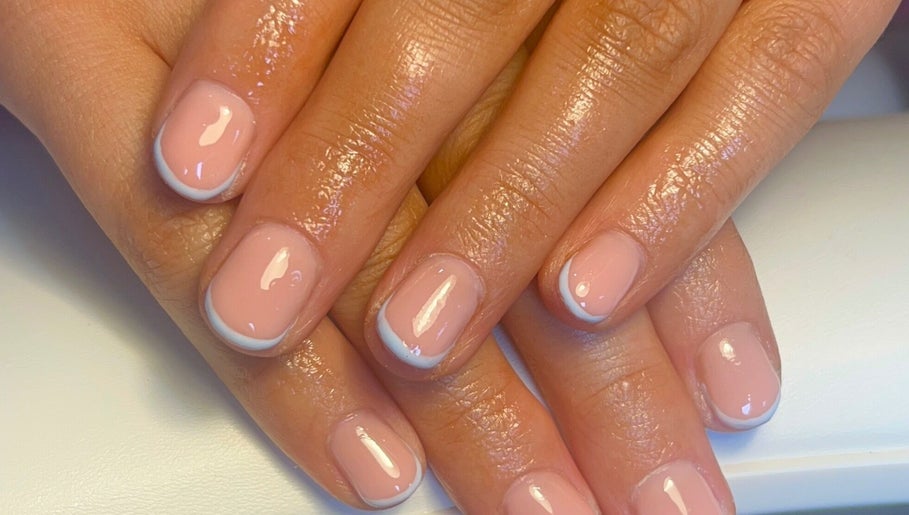 Beautiful French manicure at The Mani Bar by Rebecca in Plains, Scotland, GB.