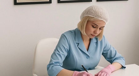 Специалист в Beauty and Therapy by Natalia в Cwm-twrch Isaf, Cymru, GB работает в перчатках.
