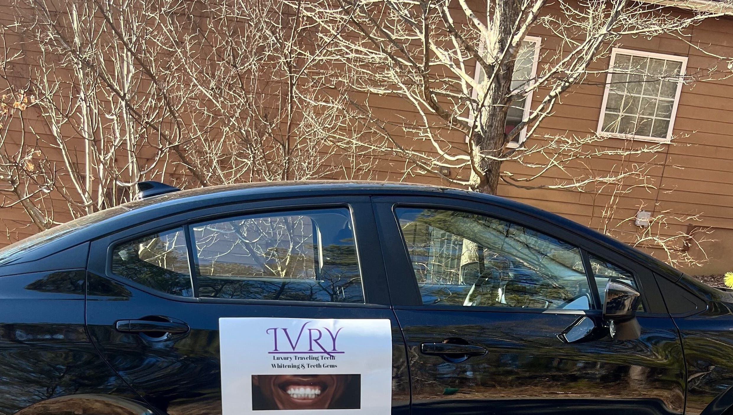 IVRY branded car in Pawling, New York, US showcasing beauty and wellness services.