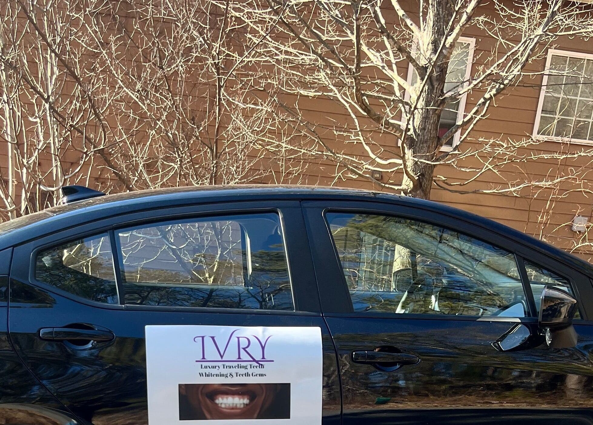 IVRY branded car in Pawling, New York, US showcasing beauty and wellness services.