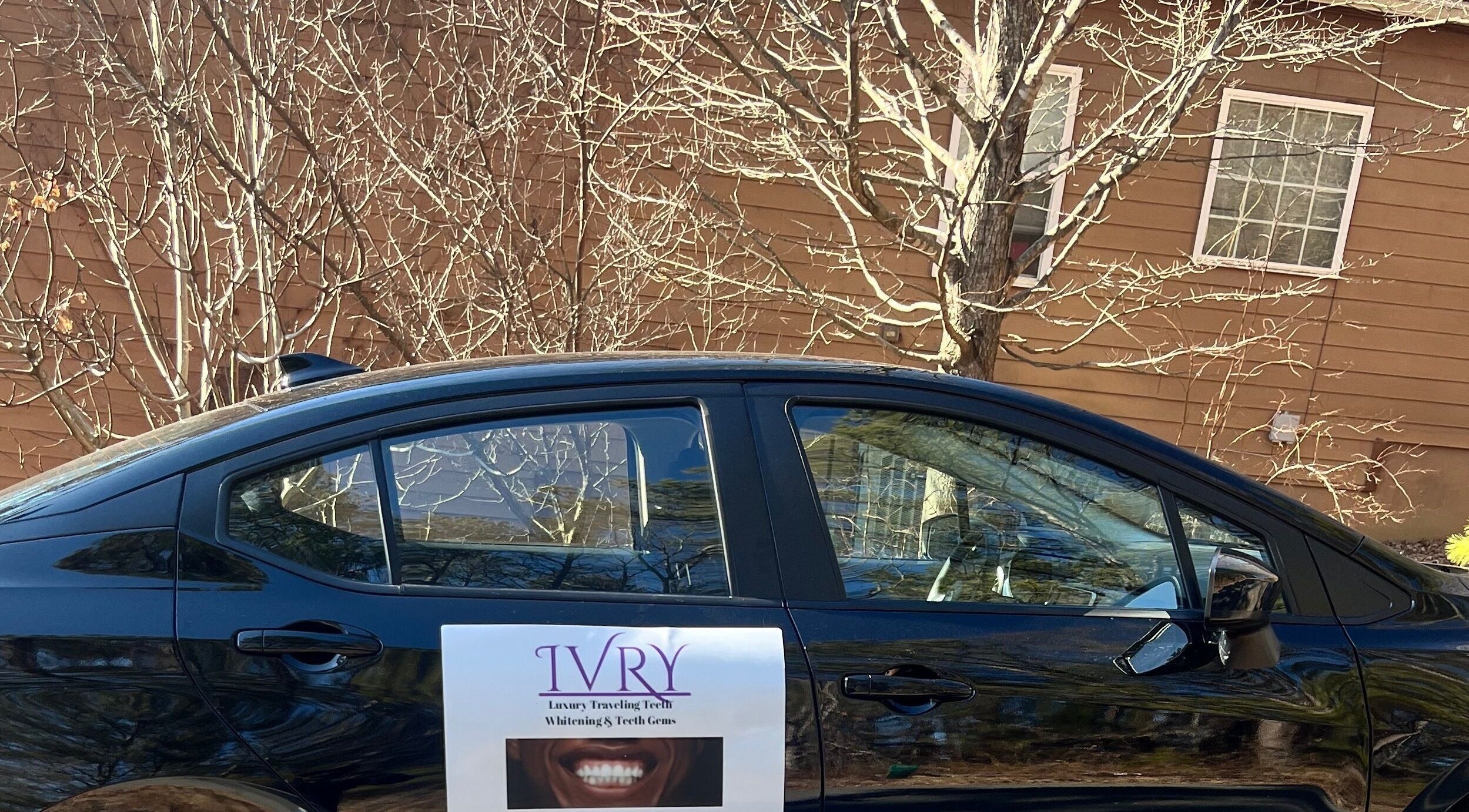 IVRY branded car in Pawling, New York, US showcasing beauty and wellness services.