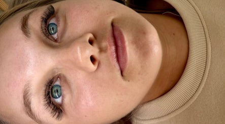 Close-up of client's eyelashes after treatment at Muir Nior, Scarborough, England, GB.