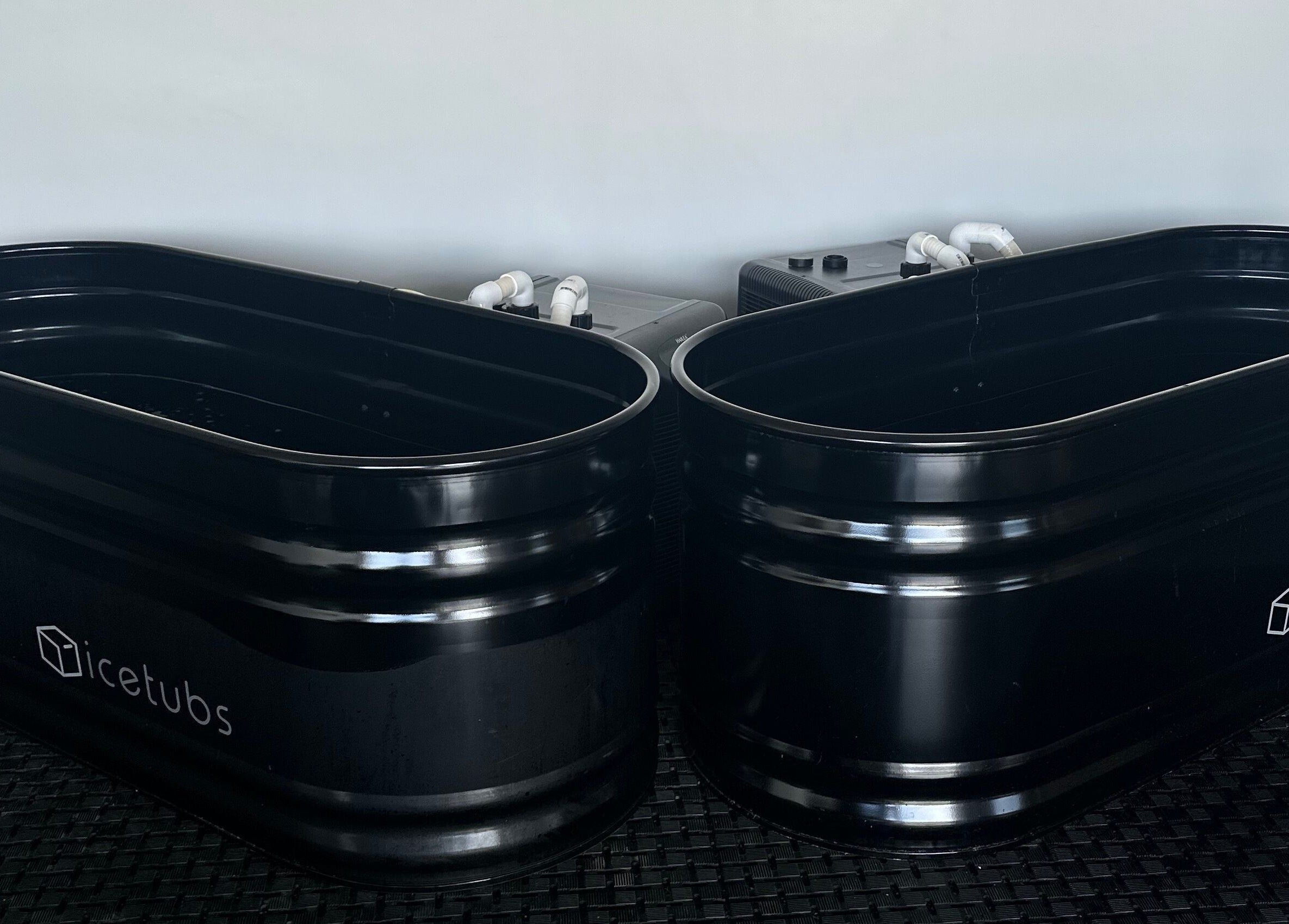 Dual black ice tubs at CORE Recovery in Warrnambool, Victoria, AU for wellness therapy.