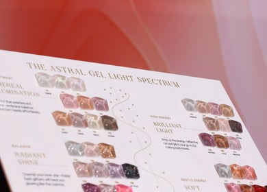 Nuancier de gel Astral chez Five Nails Casablanca, Casablanca, Casablanca-settat, MA, offrant des couleurs éclatantes.