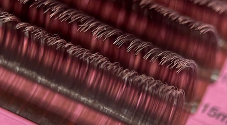 Close-up of quality eyelash extensions at Glam Lashes NYC, New York, New York, US, showcasing fine lash curls.