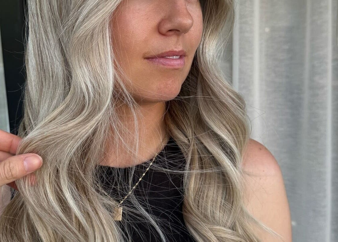 Elegant silver waves hairstyle at Nuova U Salon, Mount Pleasant, Western Australia, AU.