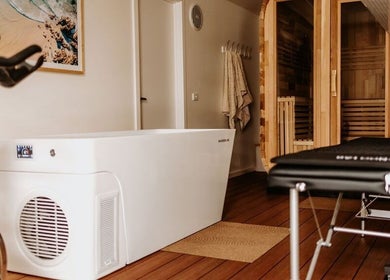 Revitalize at SHUGENDŌ RECHARGE STUDIO in Cape Paterson, Victoria, AU with sauna and therapy area.