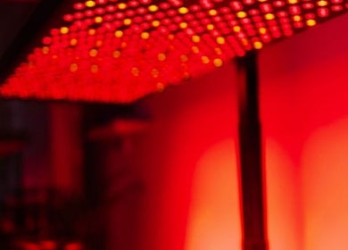 Red light therapy equipment at SHUGENDŌ RECHARGE STUDIO, Cape Paterson, Victoria, AU.