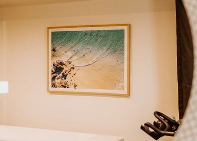 Artistic beach scene in SHUGENDŌ RECHARGE STUDIO, Cape Paterson, Victoria, AU, enhancing relaxation.