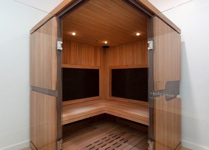 Luxurious sauna at La Cure, Caringbah South, New South Wales, AU, offering wellness and relaxation.