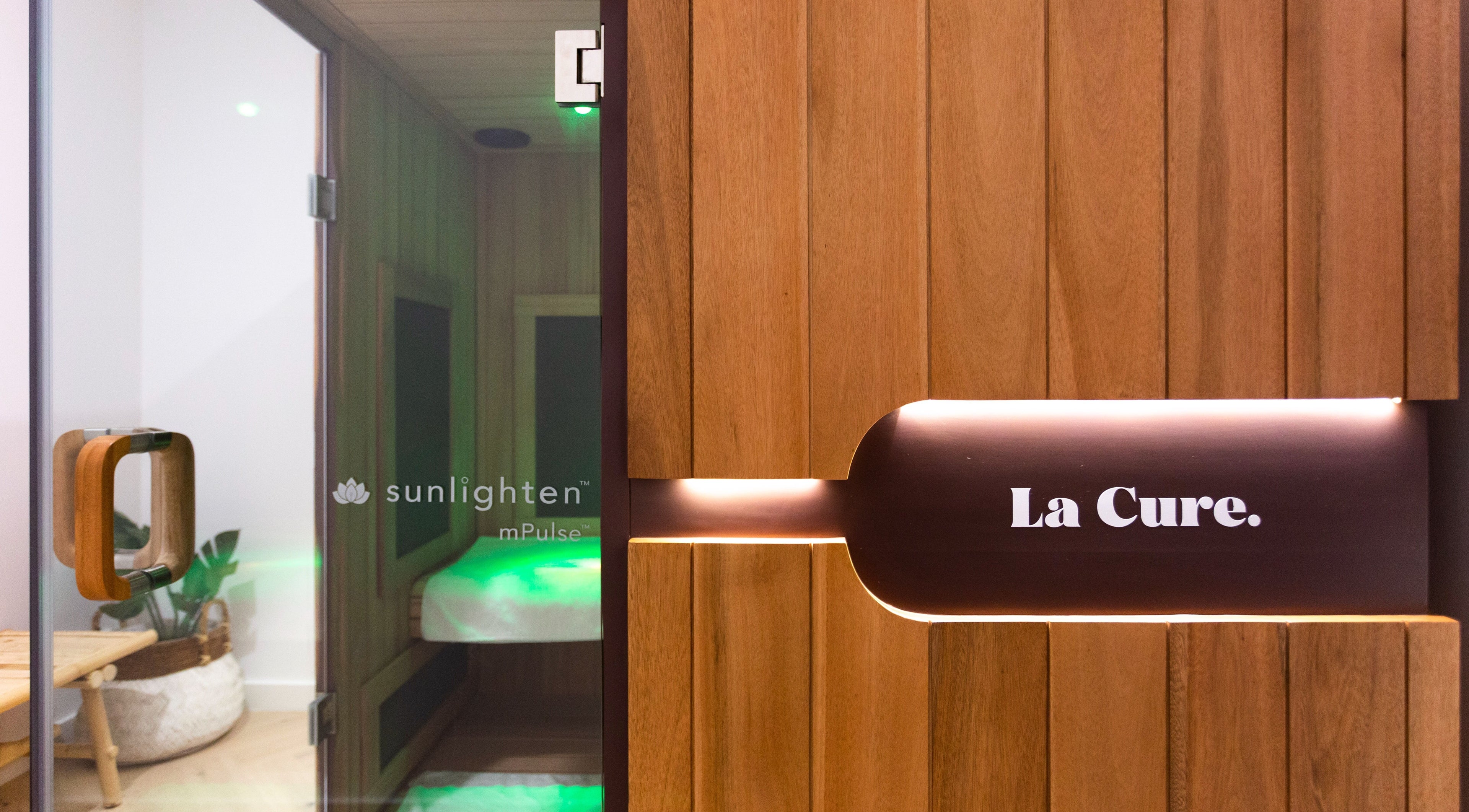 La Cure's cozy sauna room at Caringbah South, New South Wales, AU offers a tranquil relaxation experience.