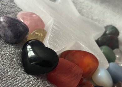 Colorful crystals at At Ease massage and energy treatments in Stevenage, England, GB.