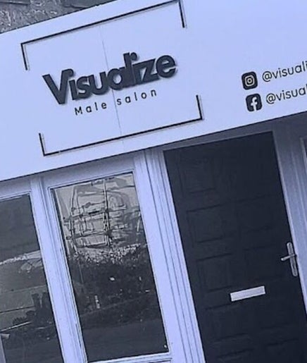 Modern male salon in Dunfermline, Scotland, near Yba.Blendz. Sleek design with clear signage.