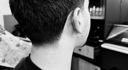 Close-up of a fresh haircut at The Meister Barber in Jabal Lubnan, Jabal Lubnan, LB showcasing precise styling.