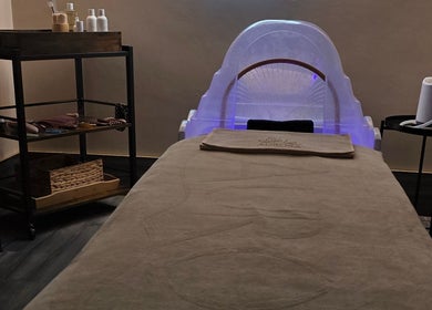 Relaxing massage table at Aurora Japanese Head Spa, Killough, Northern Ireland, GB offers a tranquil setting.