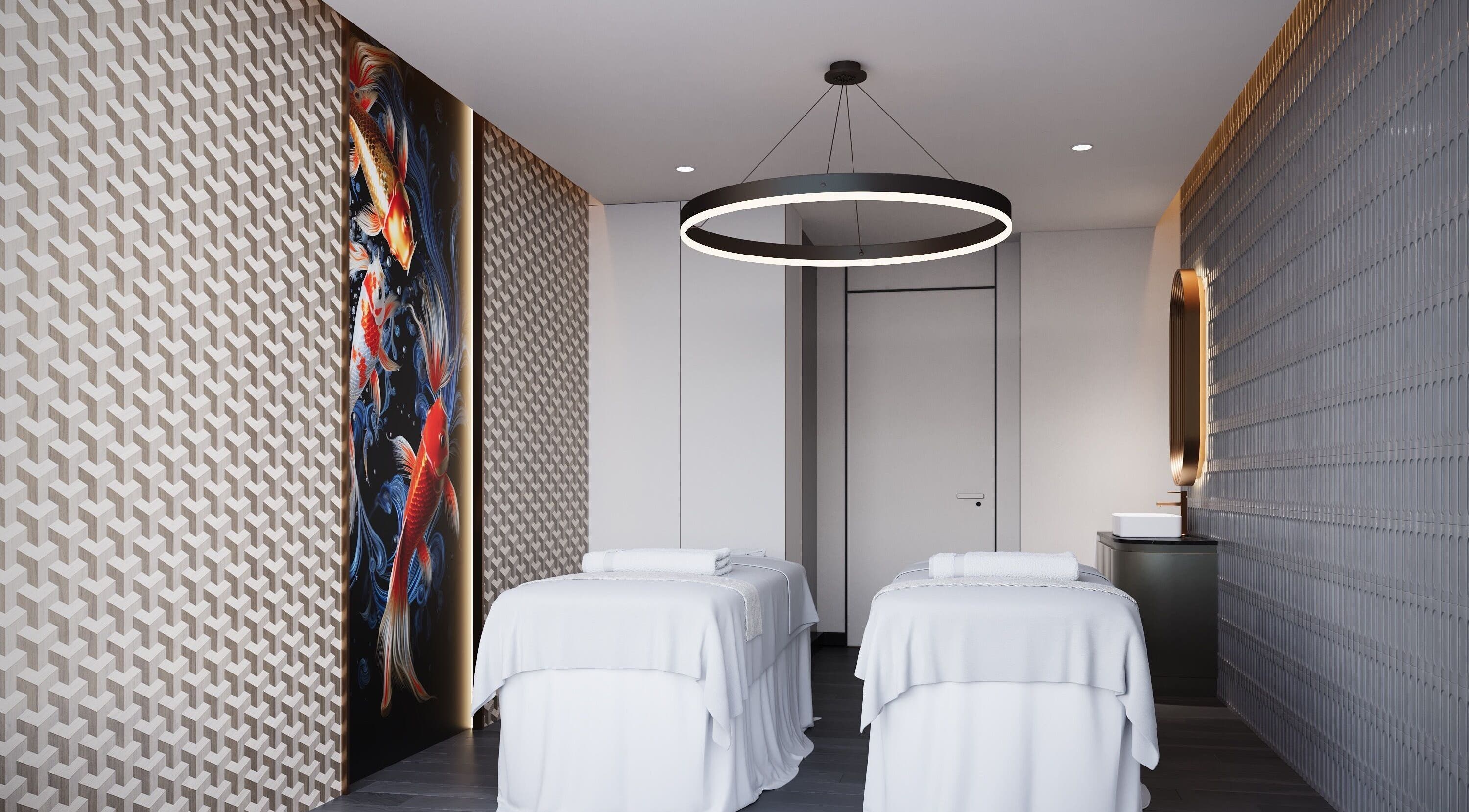 Luxurious treatment room at LUXEGLO MEDICAL AESTHETICS in East Perth, Western Australia, AU with elegant decor.