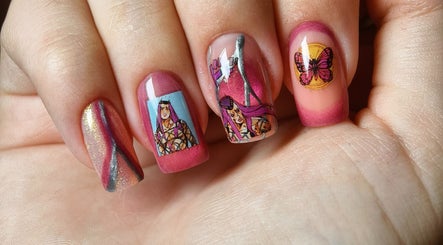 Stylish nail art featuring vibrant designs at Kyuote_Nails, Rīga, LV, showcasing creative expressions.