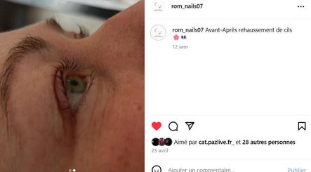 Rehaussement des cils avant-après à Rom Nails & Esthétique, Volvic, Auvergne-rhône-alpes, FR.