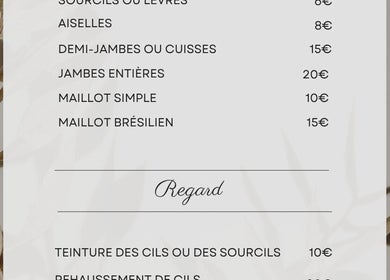 Liste de prix de services chez Rom Nails & Esthétique, Volvic, Auvergne-rhône-alpes, FR.