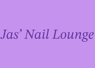 Jas’ Nail Lounge logo set against a lavender background in Malvern, England, GB.