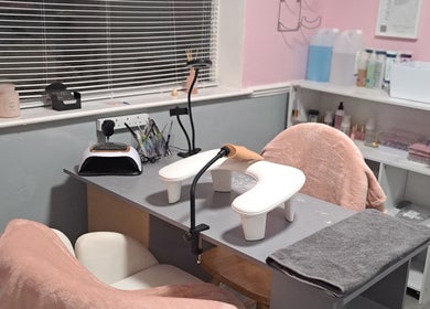 Modern nail service setup at Little Coven Botanicals & Nails, Grimsby, England, GB.