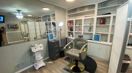 Modern salon interior at Natural, Locs and Braids, Columbia, South Carolina, US.