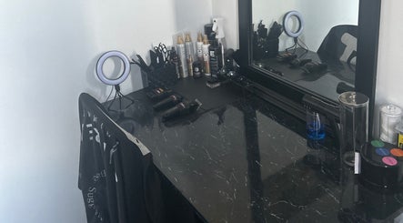Sleek styling station at Yz Cuts, Markham, Ontario, CA featuring tools and products for a perfect beauty experience.