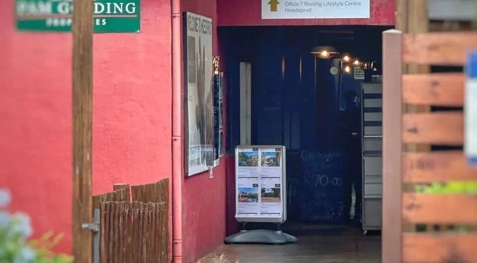 Entrance of Sunbird Wellness in vibrant Hoedspruit, Limpopo, ZA with welcoming decor.