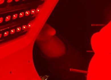 Relaxing red light therapy at ABC Mobile Acupuncture, San Francisco, California, US.