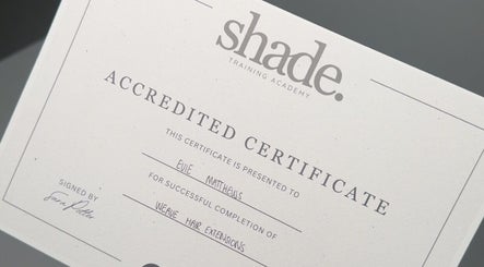 Accredited certificate displayed at EM Hair, Seaton Delaval, England, GB.