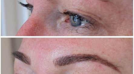 Eyebrow enhancement at All Things Ink by Kaydee in Clitheroe, England, GB showing before and after results.
