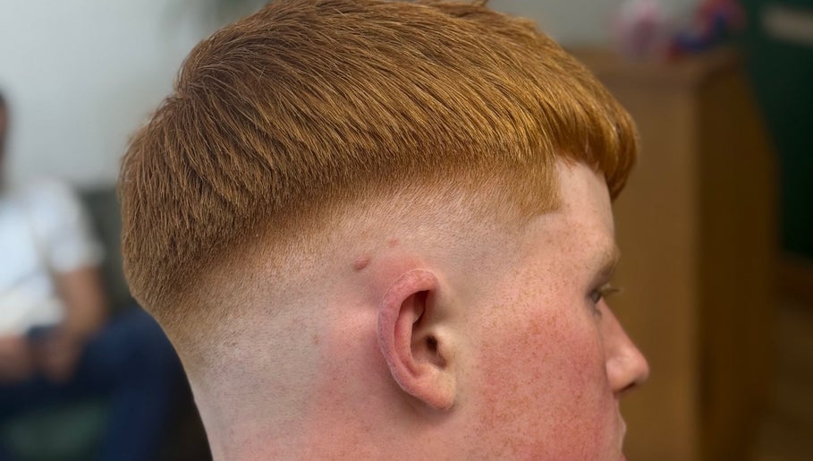 Close-up of a fresh fade haircut at ODCUTZ in Portlaoise, County Laois, IE. Expertly styled for modern look.