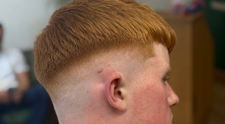 Close-up of a fresh fade haircut at ODCUTZ in Portlaoise, County Laois, IE. Expertly styled for modern look.