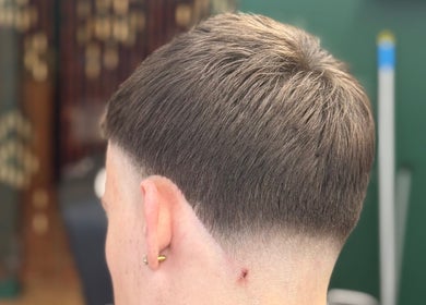 Close-up of a sleek fade haircut at ODCUTZ, Portlaoise, County Laois, IE.