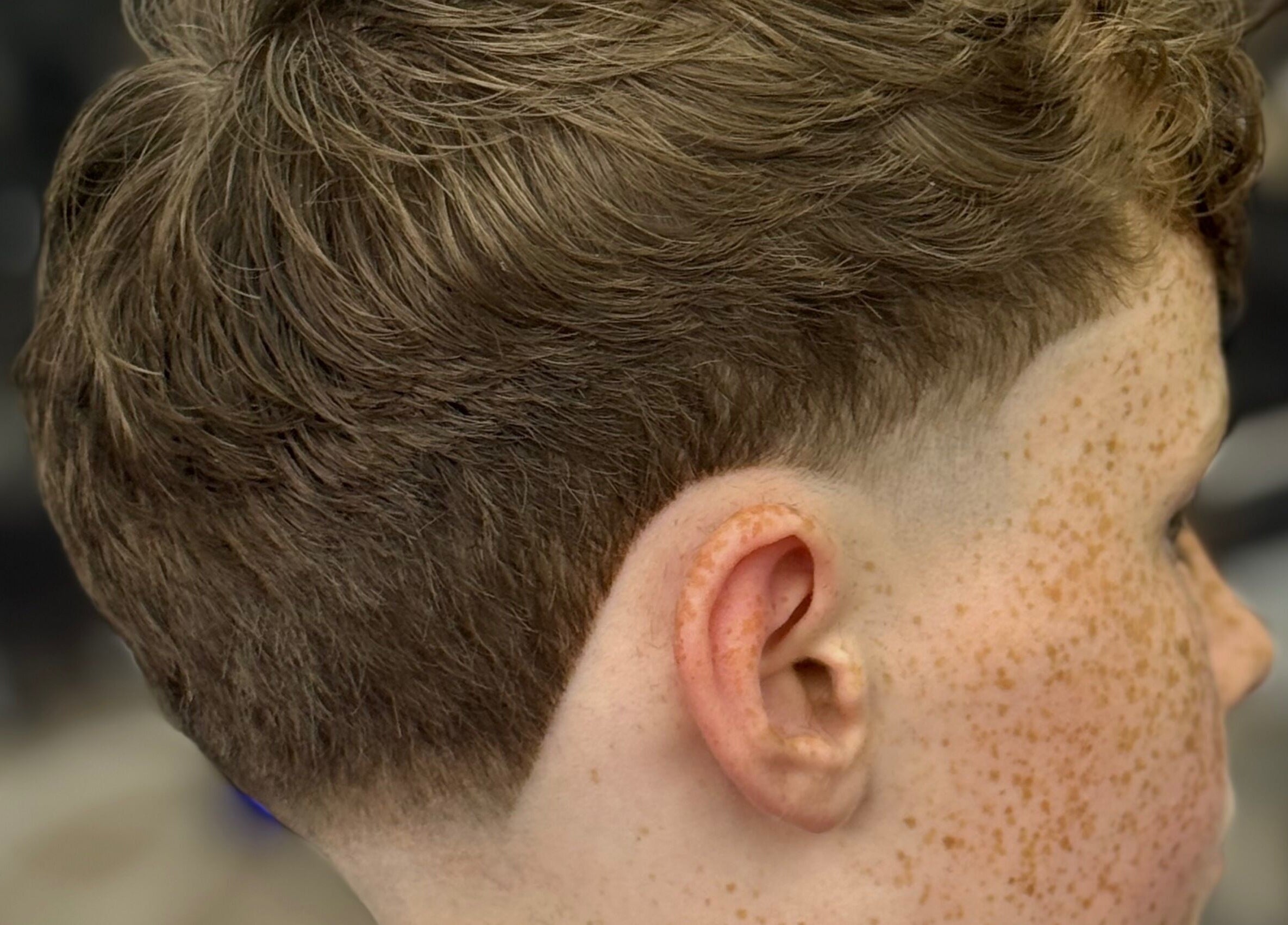 Close-up of a stylish fade haircut at ODCUTZ, Portlaoise, County Laois, IE, showcasing expert grooming.