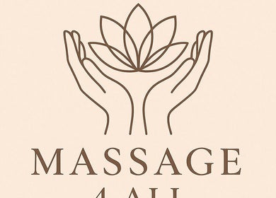 Massage 4 All logo featuring hands and lotus in Brighton And Hove, England, GB.