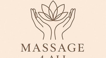 Massage 4 All logo featuring hands and lotus in Brighton And Hove, England, GB.