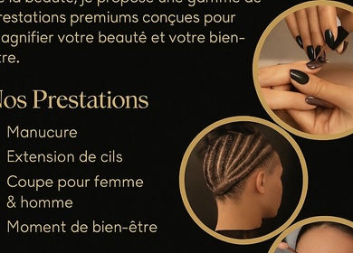 Prestations beauté Aura d'or à La Roche-sur-Yon, avec manucure, coiffure et bien-être.