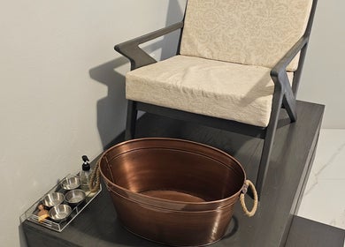 Cozy pedicure chair setup at Mixy Pixie Beauty, Diego Martin, Diego Martin Regional Corporation, TT.