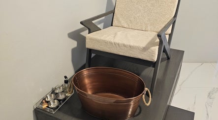 Cozy pedicure chair setup at Mixy Pixie Beauty, Diego Martin, Diego Martin Regional Corporation, TT.