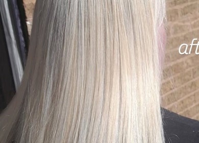 Gorgeous blonde hair transformation at Chlo's Hair, Newport, England, GB. Silky, smooth, and shiny result.