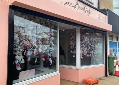 Charming floral display at the Skinsations Aesthetics venue located in Redcar, England, GB.