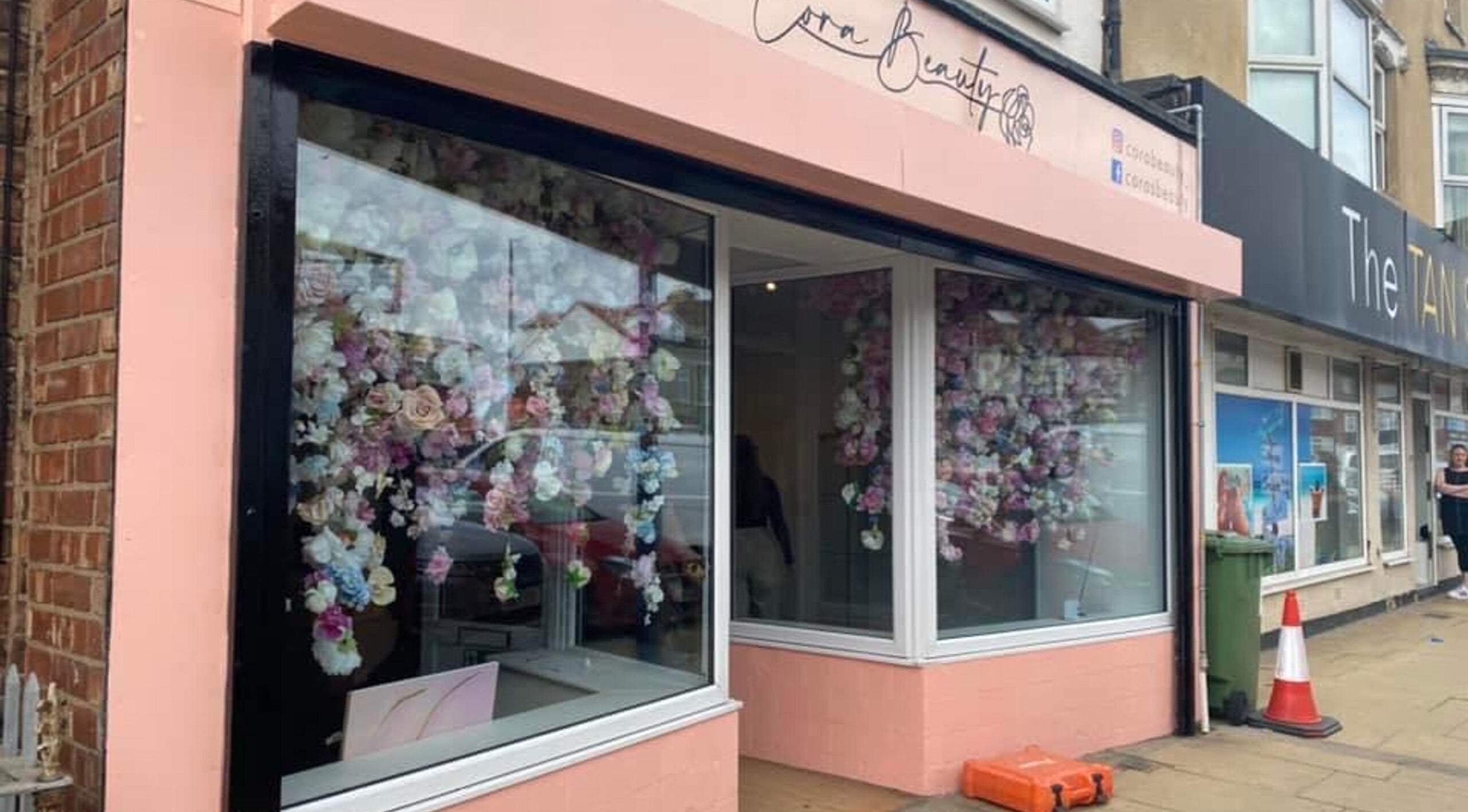 Charming floral display at the Skinsations Aesthetics venue located in Redcar, England, GB.