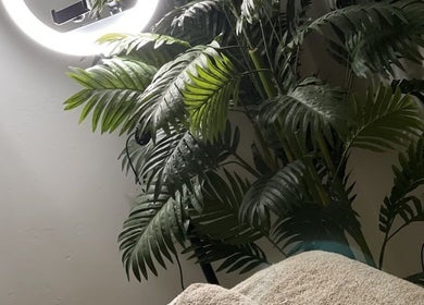 Relaxing greenery and cozy lighting at LMC Makeup and Beauty, Maghera, Northern Ireland, GB.