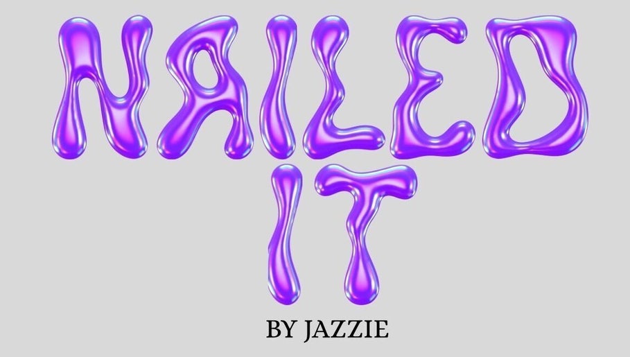 Creative liquid text logo for Nailed It By Jazzie, Midsomer Norton, England, GB.